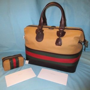 New Gucci Duffel Carry-on Bag & Toiletry Case